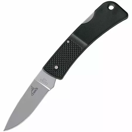 Gerber Knives Gerber 6009 L.S.T. Lockback Folding Pocket Drop Point Blade Knife With Stainless Black Lightweight Handles
