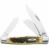 Case XX Knives Case 204 Jumbo Stockman Folding Pocket Knife With Amber Bone Handle