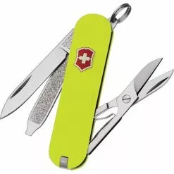 Swiss Army Knives Swiss Army 26223808RX1 Classic SD Army Folding Knife With Yellow StayGlow Handle