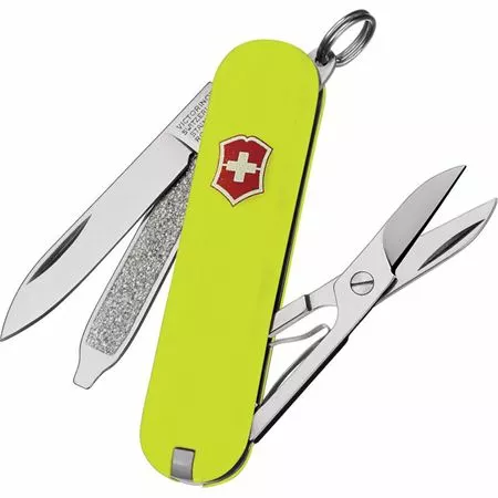 Swiss Army Knives Swiss Army 26223808RX1 Classic SD Army Folding Knife With Yellow StayGlow Handle