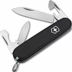 Swiss Army Knives Swiss Army 025033RX1 Black Recruit Folding Pocket Knife With Black Handle
