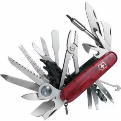Swiss Army Knives Swiss Army 16795XLTX2 XLT Swiss Champ Pocket Knife With Ruby Translucent Handle
