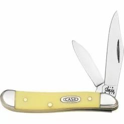 Case XX Knives Case 030 Peanut Folding Pocket Knife With Yellow Synthetic Handle