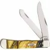 Case XX Knives Case 925424KT Trapper 24KT Folding Pocket Knife With Gold Corelon Handle