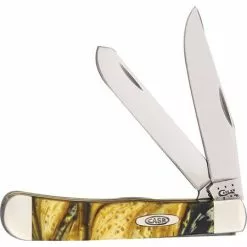 Case XX Knives Case 925424KT Trapper 24KT Folding Pocket Knife With Gold Corelon Handle
