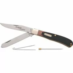 Schrade Knives Schrade 96OT Bearhead Trapper Folding Pocket Knife With Sawcut Delrin Handle