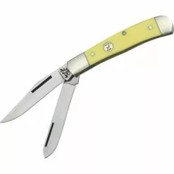 Bear & Son Cutlery Bear & Son C35412 Small Trapper Folding Pocket Knife With Smooth Yellow Delrin Handle