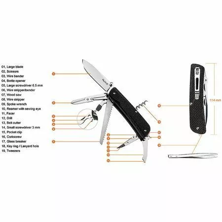 Ruike Knives RUIKE L42B L42 Large Multifunction Knife With Black G10 Handle - Image 2