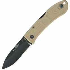 Ka-Bar Knives Ka-bar 4062CB Dozier Folding Hunter Lockback Pocket Drop Point Blade Knife With Coyote Brown Checkered Zytel Handles
