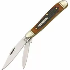 Rough Rider Knives Rough Rider 110 Peanut Folding Pocket Knife With Amber Bone Handle
