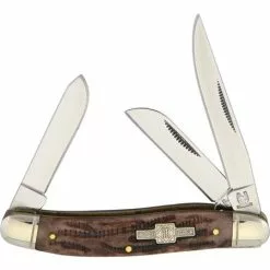 Rough Rider Knives Rough Rider 158 Stockman Folding Pocket Knife With Stag Bone Handle