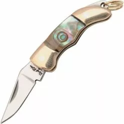 Rough Rider Knives Rough Rider 174 Minature Folder With Abalone Handle Nickel Silver Bolsters Loop For Necklace Keyring