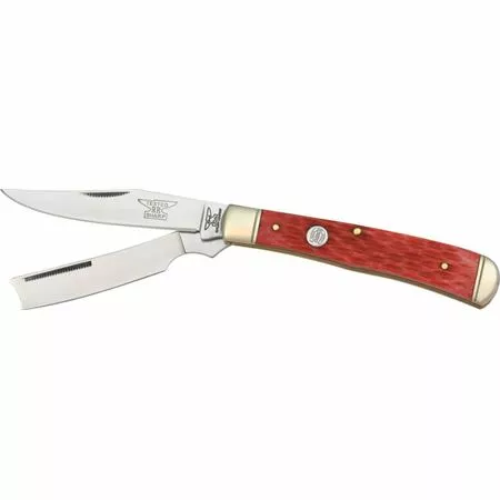 Rough Rider Knives Rough Rider 274 Razor Trapper Folding Pocket Knife With Red Bone Handle