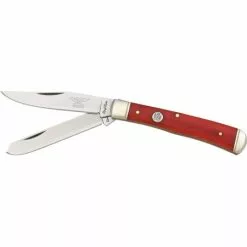 Rough Rider Knives Rough Rider 431 Trapper Folding Pocket Knife With Red Bone Handle