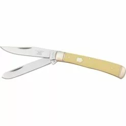 Rough Rider Knives Rough Rider 597 Trapper Folding Pocket Knife With Yellow Synthetic Handle