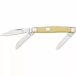 Rough Rider Knives Rough Rider 602 Stockman Folding Pocket Knife With Yellow Synthetic Handle