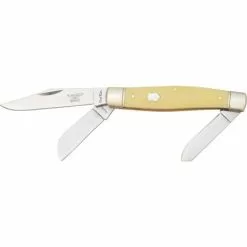 Rough Rider Knives Rough Rider 603 Large Stockman Folding Pocket Knife With Yellow Synthetic Handle