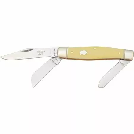 Rough Rider Knives Rough Rider 603 Large Stockman Folding Pocket Knife With Yellow Synthetic Handle