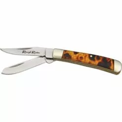 Rough Rider Knives Rough Rider 805 Tiny Trapper Folding Pocket Knife With Imitation Tortoise Shell Handle