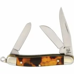 Rough Rider Knives Rough Rider 812 Tiny Stockman Folding Pocket Knife With Imitation Tortoise Shell Handle