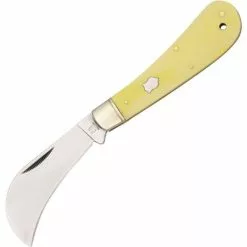 Rough Rider Knives Rough Rider 861 Hawkbill Folding Pocket Knife With Yellow Synthetic Handle