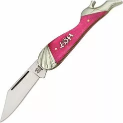 Rough Rider Knives Rough Rider 971 Small Leg Knife Folding Pocket Knife With Hot Pink Bone Handle
