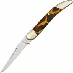 Rough Rider Knives Rough Rider 980 Mini Toothpick Folding Pocket Knife With Imitation Tortoise Shell Handle