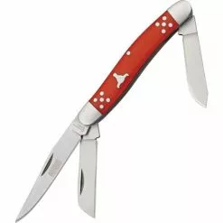 Cattlemans Cutlery Cattlemans 0001RD Brangas Stockman Folding Pocket Knife With Burnt Orange Delrin Handle