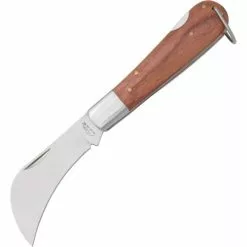 Rite Edge Knives Rite Edge CN210600 Hawkbill Lockback Folding Pocket Stainless Blade Knife With Wood Handles