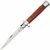 Rite Edge Knives Rite Edge CN210661 Stiletto Folding Pocket Knife With Brown Rich Grain Wood Handle