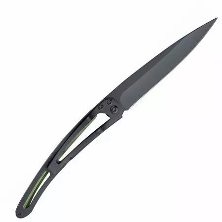 Deejo Knives Deejo 1GB146 Tattoo Black 37g Versailles Knife With Green Beech Wood Handle - Image 2
