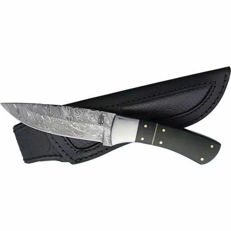 BucknBear Knives BucknBear 51225 Damascus Steel Green Mean Fighter With Black And Green G10 Handle - Image 4
