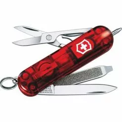 Swiss Army Knives Swiss Army 06226TX1 Signature Lite Folding Pocket Knife With Translucent Ruby Handle