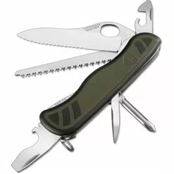 Swiss Army Knives Swiss Army 08461MWCH033X Soldier Folding Pocket Knife With Black & Olive Green Rubberized Handle
