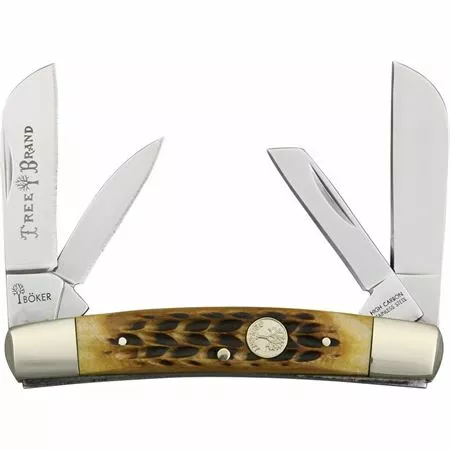 Boker Tree Brand Knives Boker 110721 Congress Pocket Knife With Brown Jigged Bone Handle