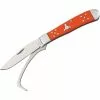 Cattlemans Cutlery Cattlemans 0067OD Farrier's Companion Folding Pocket Knife With Orange Delrin Handle