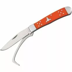 Cattlemans Cutlery Cattlemans 0067OD Farrier's Companion Folding Pocket Knife With Orange Delrin Handle
