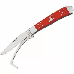 Cattlemans Cutlery Cattlemans 0067RD Farrier's Companion Folding Pocket Knife With Red Delrin Handle