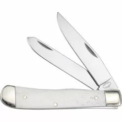 Frost Cutlery & Knives Frost 18812WSB Trapper Pocket Knife With White Smooth Bone Handle