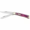 Rough Rider Knives Rough Rider 1254 Trapper Folding Pocket Knife With Purple Bone Handle