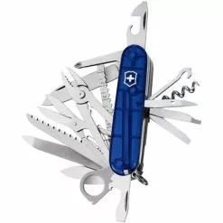Swiss Army Knives Swiss Army 16795T2X1 Victorinox Swiss Champ Folding Pocket Knife With Translucent Sapphire Handle
