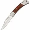 China Made 2108264 Lockback Folding Pocket Stainless Clip Blade Knife With Brown Pakkawood Handles