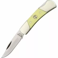 Bear & Son Cutlery Bear & Son C305 Lockback Folding Pocket Carbon Steel Clip Blade Knife With Smooth Yellow Delrin Handle
