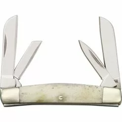Rough Rider Knives Rough Rider 1256 Mini Four Blade Whittler Folding Blade Knife With White Bone Handle