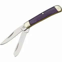 Rough Rider Knives Rough Rider 1265 Tiny Trapper Folding Pocket Knife With Purple Bone Handle