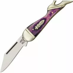 Rough Rider Knives Rough Rider 1271 Small Leg Folding Pocket Knife With Purple Bone Handle
