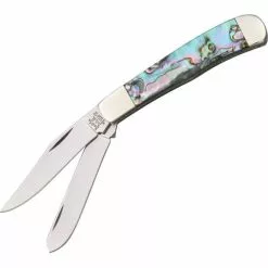 Bear & Son Cutlery Bear & Son AB5412 Little Trapper Folding Pocket Knife With Genuine Abalone Handle