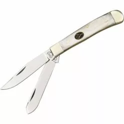 Buck Creek Knives Buck Creek 254CI Trapper Folding Pocket Knife With Cracked Ice Celluloid Handle