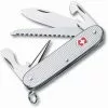 Swiss Army Knives Swiss Army 0824126X2 Farmer Silver Folding Pocket Knife With Silver Alox Handle