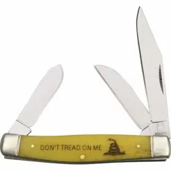 Rough Rider Knives Rough Rider 1390 Dont Tread On Me Stockman Folding Pocket Knife With Yellow Bone Handle